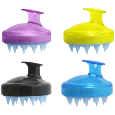 Hair Wash Brush Hair Scalp Massage Brush Silicone Head Anti Dandruff Shampoo Haircare Massager Comb (Multiple Colors) 1pc - Rokomari product
